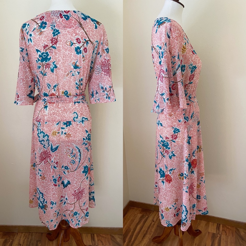 Anthropologie Maeve Adelaide Sheer Floral Wrap Dress - Picture 10 of 16